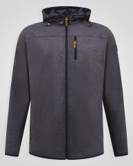 D555 Conrad Detachable Hood Bonded Fleece Zip Through Hoody TALL Tamnoplava