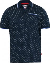 D555 OAKLEY AOP Jersey Polo With Jacquard Collar, Ribs And Chest Pocket Navy