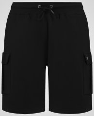 D555 Robinson 1 Fleece Cargo Kratke Hlače s Elastičnim Strukom Crna