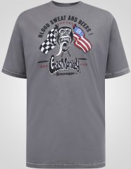 D555 Jasper Official Gas Monkey Majica s Otiskom Siva