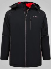 D555 Jamie Soft Shell Detachable Hood Padded Jacket Crna TALL