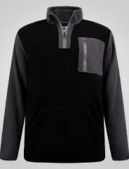 D555 Daly Quarter Zip Fleece Sweatshirt Crna/Siva