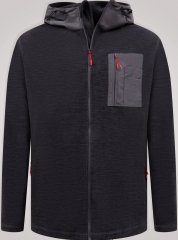 D555 Damien Micro Fleece Zip Through Hoody Crna/Siva