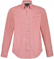 JP1880 Modern Fit Button-Down Collar Long Sleeve Check Shirt Light Red