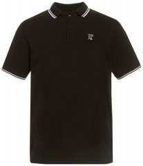 JP1880 802789 Polo majica s bijelim kontrastnim ovratnikom Crna