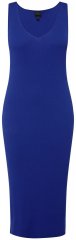 Ulla Popken 817591 Pletena haljina s V-izrezom Plava