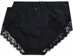 Ulla Popken 824106 Gaćice s čipkom 2 kom Crna