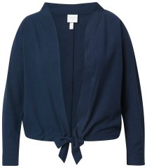 Ulla Popken 827116 Bolero s visokim ovratnikom od mješavine lana Tamnoplava