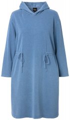 Ulla Popken 834536 Sportska haljina s kapuljačom Denim plava