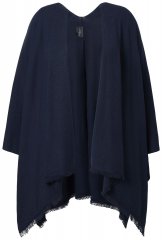 Ulla Popken 841117 Pleteni oversize pončo sa strasom Tamnoplava