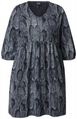Ulla Popken 844945 Uzorkovana haljina od jerseya Crna