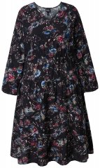 Ulla Popken 845287 Uzorkovana midi haljina Crna
