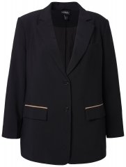 Ulla Popken 845336 Oversize rastezljivi sako s dva gumba Crna