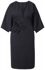 Ulla Popken 847909 Cvjetna midi haljina Crna