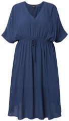 Ulla Popken 848224 Midi haljina s vezicom Tamnoplava