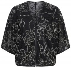 Ulla Popken 849213 Vezeni bolero od mješavine svile Crna