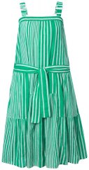Ulla Popken 850197 Prugasta haljina s volanima Zelena
