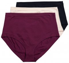 Ulla Popken 851736 Gaćice visokog struka 3 kom Crna