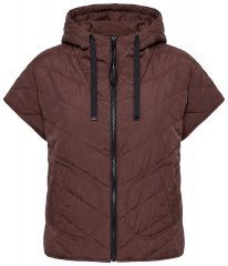 Ulla Popken 851785 Oversize prošiveni prsluk s kapuljačom Smeđa