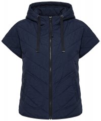 Ulla Popken 851785 Oversize prošiveni prsluk s kapuljačom Tamnoplava