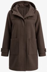 Ulla Popken 851803 Duffle kaput Tamnosmeđa