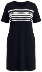 Ulla Popken 852079 Prugasta haljina majica Crna