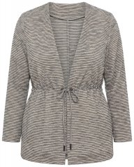 Ulla Popken 852086 Prugasta vesta s vezicom Taupe