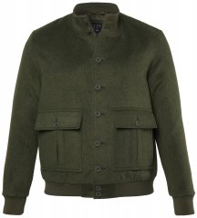 JP1880 852294 Jakna od mješavine vune s uspravnim ovratnikom Khaki zelena
