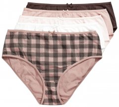Ulla Popken 854114 Karirane gaćice 5 kom Taupe
