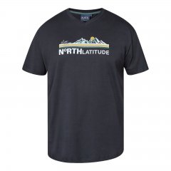 North Latitude Mountain T-Shirt V-Neck Crna