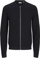Jack & Jones OTTO Knitted Sweater with Zipper Black