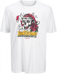 Jack & Jones XMAS Christmas Skull T-Shirt White