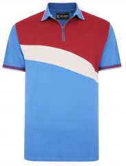 Kam Jeans 5448 Cut & Saw Polo with 1/4 Zip Blue