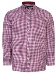 Kam Jeans 6219 LS Mini Gingham Check Shirt Red