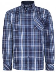 Kam Jeans 6221 Casual Checked Shirt Indigo