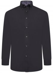 Kam Jeans P023 L/S Premium Stretch Shirt Black