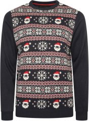 Kam Jeans X032 Snowflake Santa Xmas Sweatshirt Navy