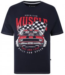Kam Jeans Amercian Muscle Print T-Shirt Navy