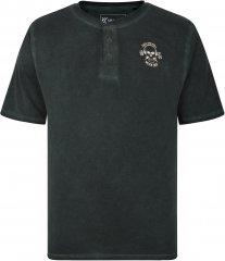 Kam Jeans 5741 Acid Wash Skull Print Tee Charcoal