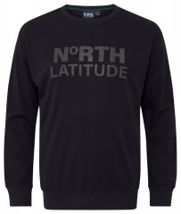 North Latitude 53123 Dukserica s logom Crna