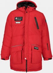JAY-PI Warm Quilted Parka Dual Function Windproof and Water Repellent Red