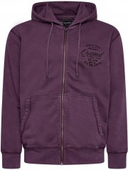 Kam Jeans 7082 Garment DYE with Zipper Hoodie Purple