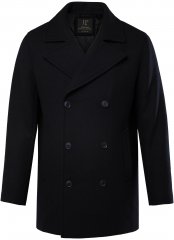JP1880 Caban Short Double-breasted Overcoat Navy