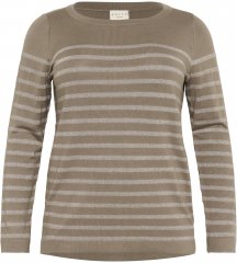 Kaffe Curve Linia Boatneck Pullover Morel Melange with Silver Lurex