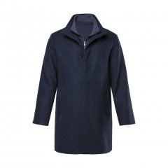 Boston Park Coat Two-Tone Wool Mix Navy