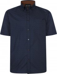Kam Jeans P019 Premium Floral Short Sleeve Shirt Navy