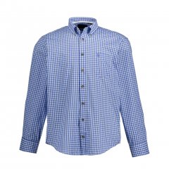 JP1880 Shirt Traditional Checked Long Sleeve Blue