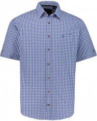 JP1880 Short Sleeve Check Print Traditional Shirt Blue