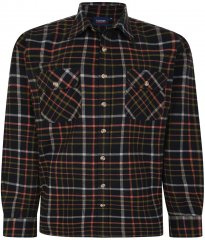 Espionage SH401 Checked Cotton Overshirt Black/Red