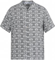 North Latitude 61313 Viskozna Košulja s Kubanskim Ovratnikom Siva